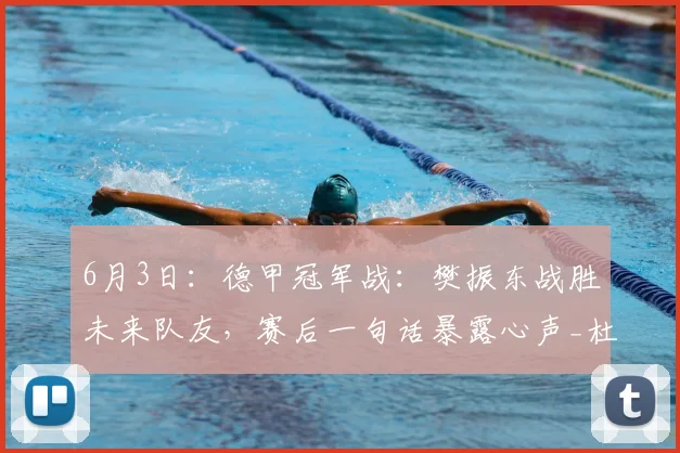 6月3日：德甲冠军战：樊振东战胜未来队友，赛后一句话暴露心声_杜塞尔多夫_卡纳克·贾哈_萨尔布吕肯